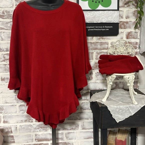 Sweater gloves ruby red - Picture 1 of 5